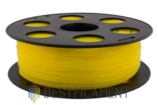 Желтый PLA пластик Bestfilament для 3D-принтеров 1 кг (2.85 мм) PLA пластик для 3D-принтера. Диаметр 2.85 мм. Вес 1 кг. Цвет желтый