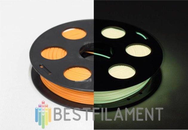 Светящийся в темноте PLA пластик Bestfilament для 3D-принтеров, цвет лимонный, 0,5 кг (1,75 мм) PLA пластик для 3D-принтера. Диаметр 1,75 мм. Вес 0.5 кг. Цвет люминофор