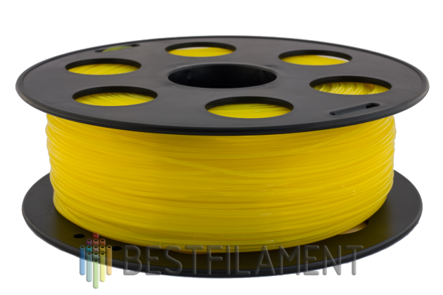 Желтый PLA пластик Bestfilament для 3D-принтеров 1 кг (1,75 мм) PLA пластик для 3D-принтера. Диаметр 1,75 мм. Вес 1 кг. Цвет желтый