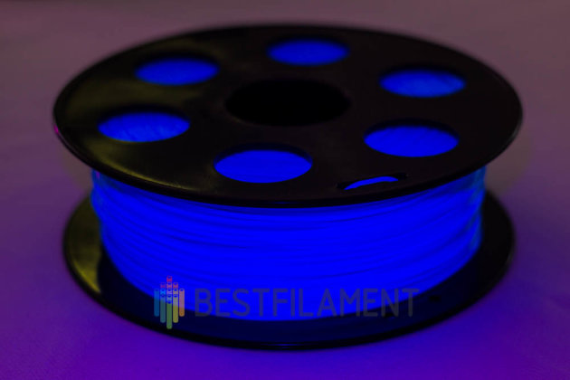 Флуоресцентный PLA пластик Bestfilament для 3D-принтеров, цвет голубой, 1 кг (1,75 мм) PLA пластик для 3D-принтера. Диаметр 1,75 мм. Вес 1 кг. Цвет голубой