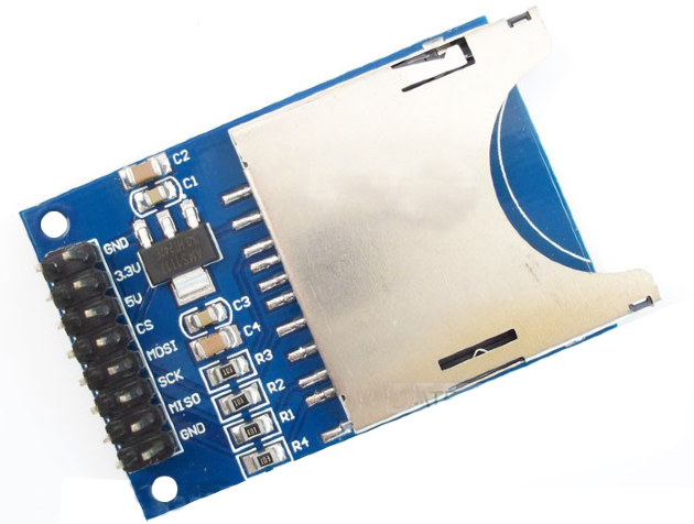 Модуль для SD карт памяти Питание 3.3 или 5.0 Вольт
Размеры:5.1cm x 3.1cm