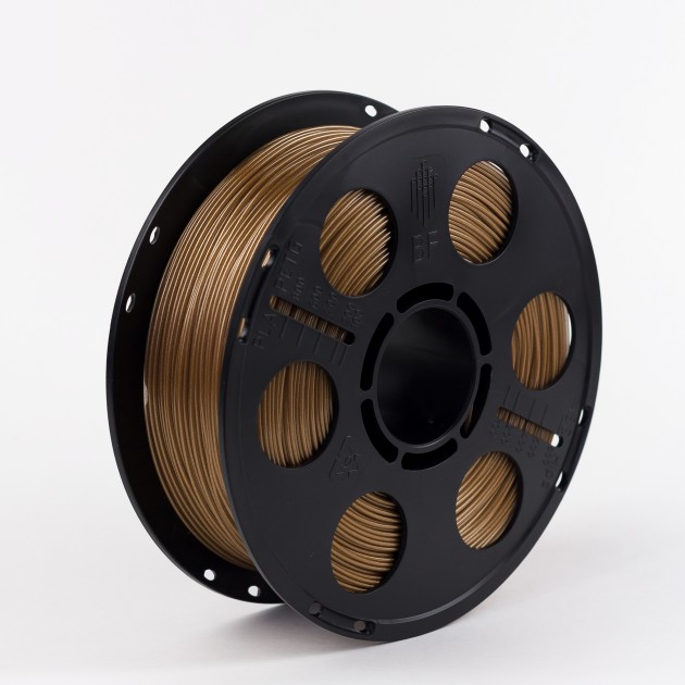 Золотистый металлик PETG пластик Bestfilament для 3D-принтеров 1 кг (1,75 мм) PETG пластик для 3D-принтера. Диаметр 1,75 мм. Вес 1 кг. Цвет Золотистый металлик