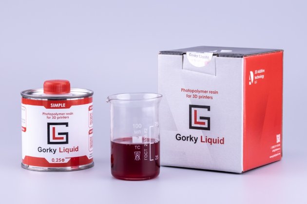 Фотополимерная смола Gorky Liquid &quot;Simple&quot; красная 0,25 кг Предназначен для печати на 3d-принтерах, работающих по технологии LCD. 
Отличный вариант для начинающих!