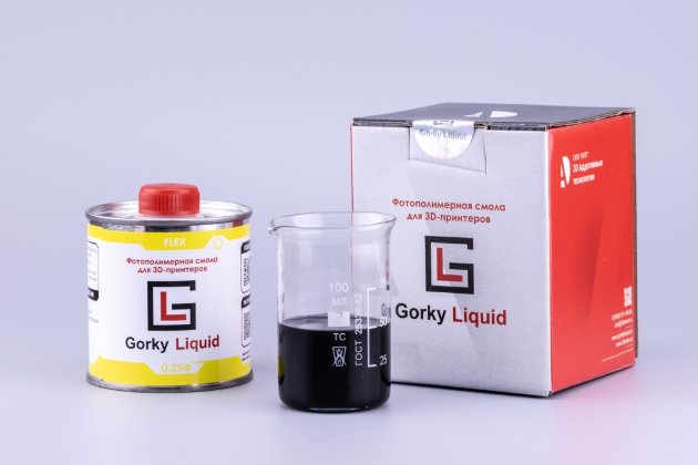 Фотополимерная смола Gorky Liquid &quot;Flex&quot; чёрная 0,5 кг Инновационный продукт, не имеющий на рынке аналогов. Гибкая смола с хорошими прочностными характеристиками.