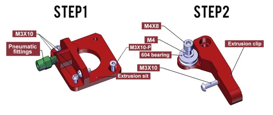Экструдер MK8, боуден, левый