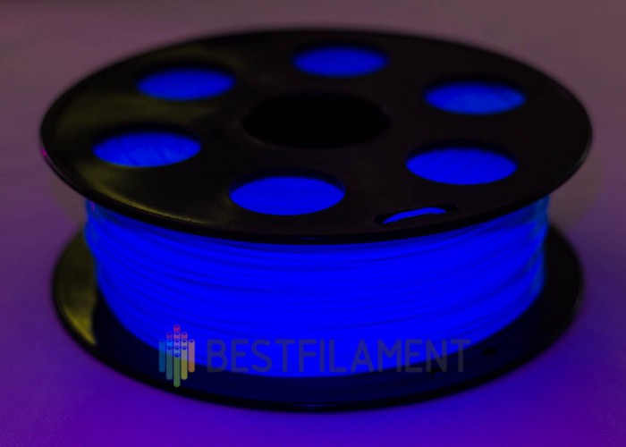 Флуоресцентный PLA пластик Bestfilament для 3D-принтеров, цвет голубой, 0.5 кг (1,75 мм)