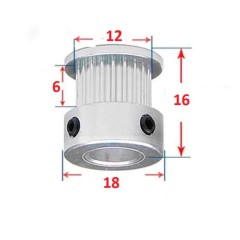 Шкив зубчатый GT2-6 20 5мм