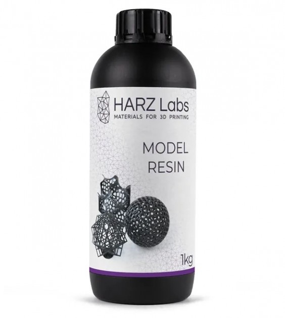 Фотополимер HARZ Labs Model Resin Black, черный (1 кг) Model Resin – предназначен для печати функциональных моделей с высокой физико-механической устойчивостью.