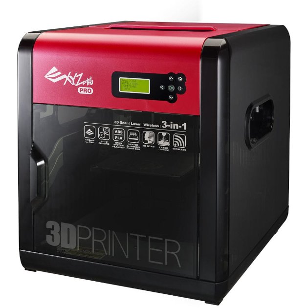 3D принтер XYZPrinting da Vinci 1.0 Pro 3 in 1 3D принтер XYZPrinting da Vinci 1.0 Pro 3-1 - трехмерный принтер и сканер. Имеет область построения 20 x 20 x 19 см.